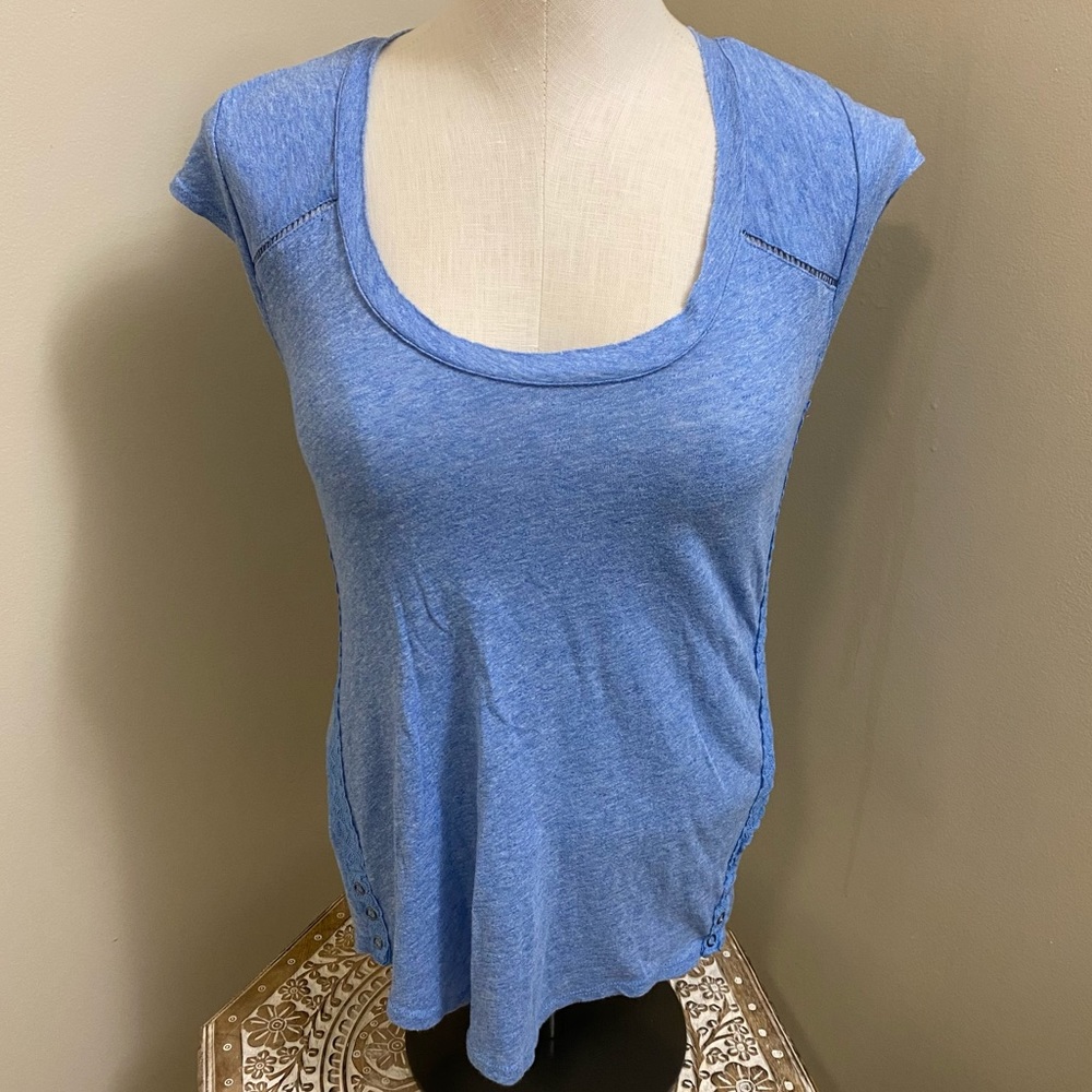Blue Scoop Neck Top